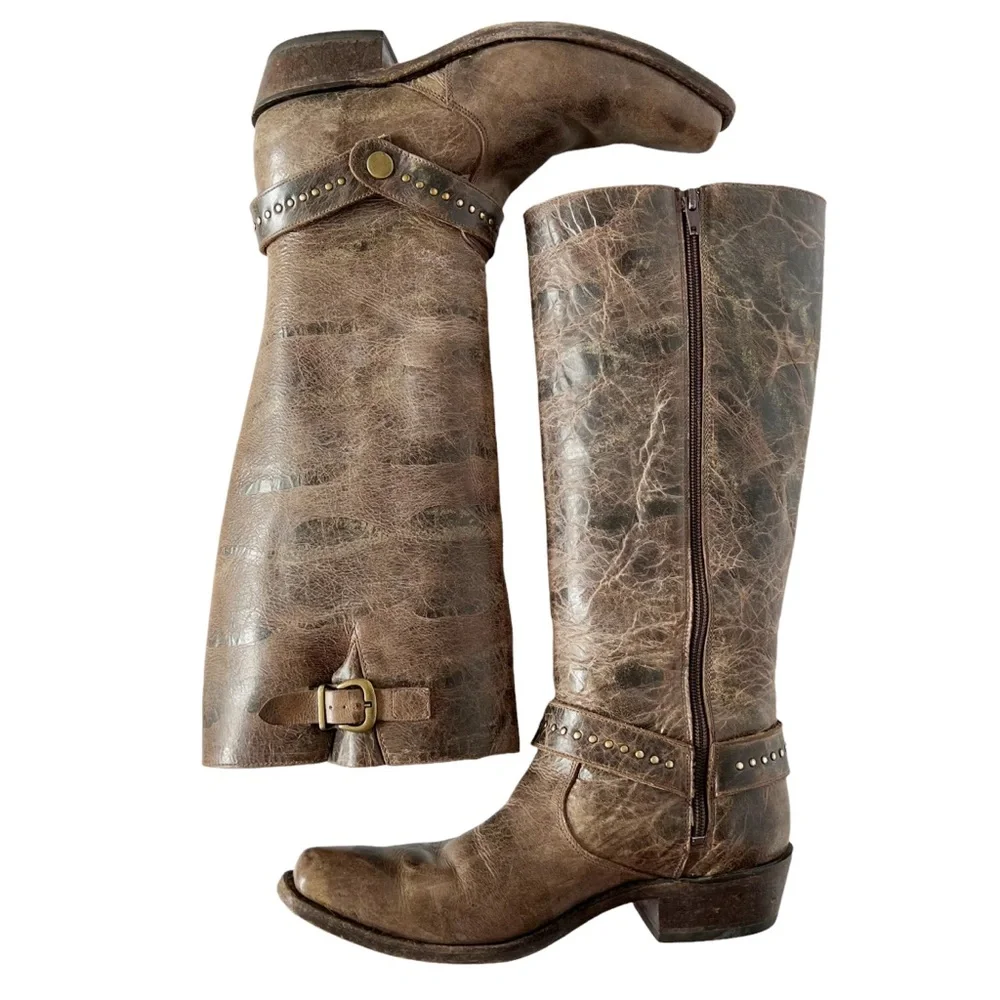Sundance Sonora Melinda Distressed Leather Boots | 9